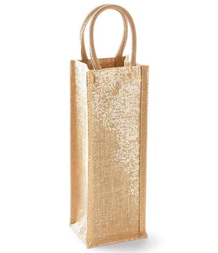 Westford Mill Shimmer Jute Bottle Bag - NTG - ONE